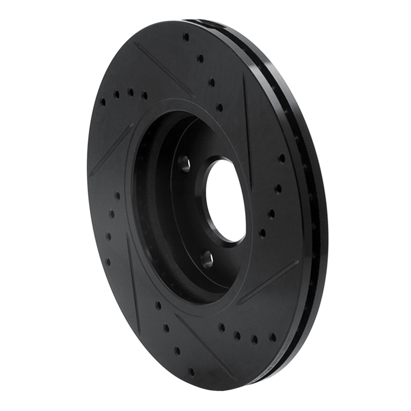 Ford Fiesta Brake Rotor (1) - Front Left - R1 Concepts - Drill & Slot - Black - `14-`23